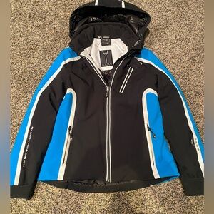 Hydra womens ski coat. Size M. Black and blue warm flattering fit like new notag